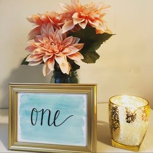 Watercolor table numbers 1-25